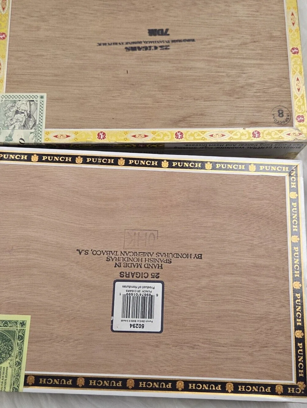 Punch Cigar Box & La Gloria Cubana Decorative Boxes - Black, White, Gold